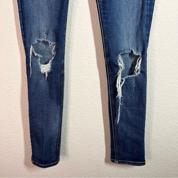 Rag & Bone Dest Chester Blue Distress Low Rise Capri Skinny Jeans Womens Size 26 - Picture 12 of 12